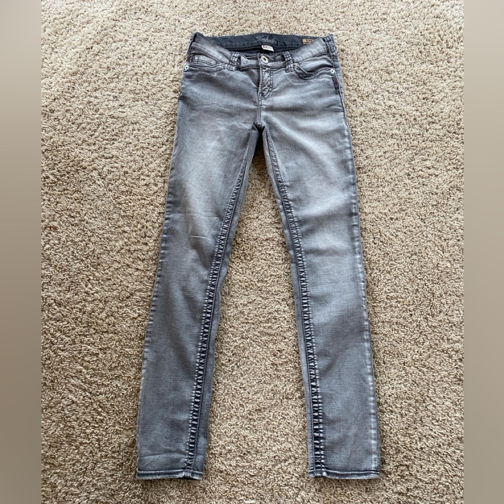 Women's Silver Super Skinny Gray Jeans Size 26 - Picture 3 of 4